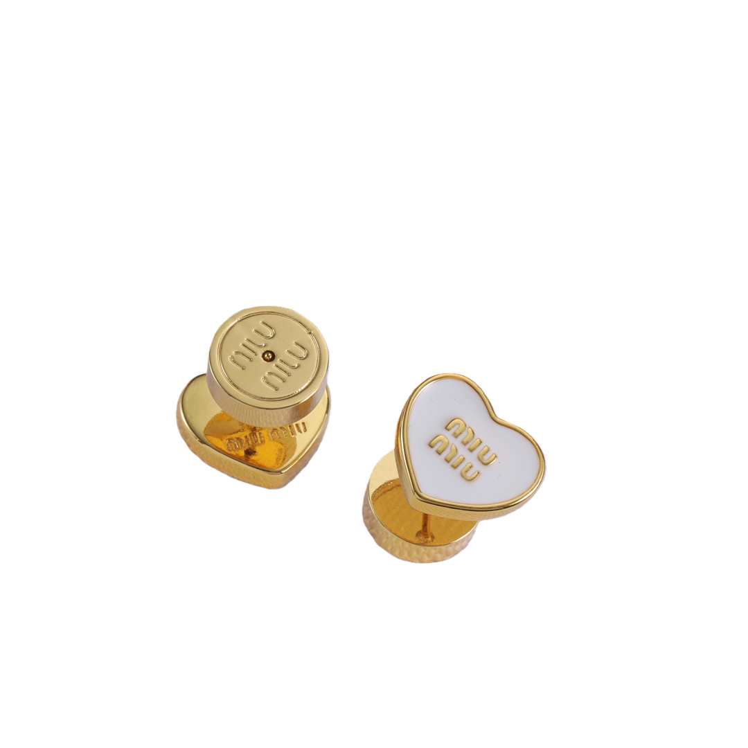 MMN002 Miumiu Metal heart necklace bracelet earrings - ccjewelryacc