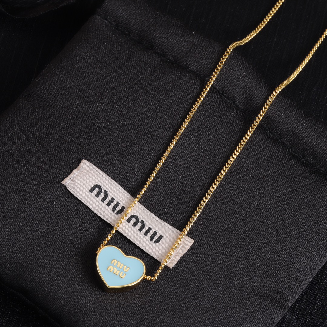 MMN002 Miumiu Metal heart necklace bracelet earrings - ccjewelryacc