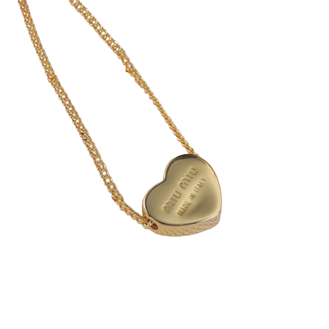 MMN002 Miumiu Metal heart necklace bracelet earrings - ccjewelryacc