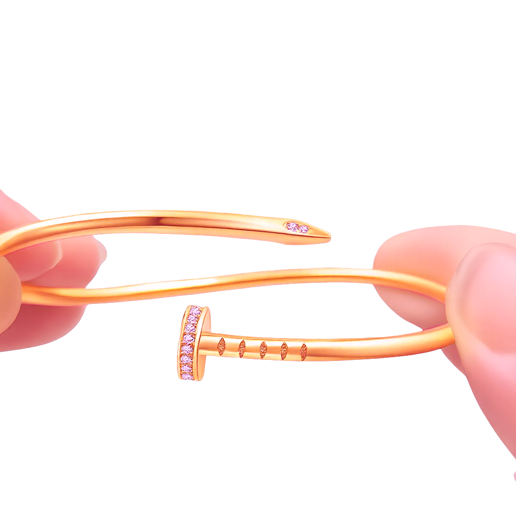 CTSV026 18K Gold slender and flexible Juste un Clou bracelet, small model, diamonds 2.5mm - ccjewelryacc