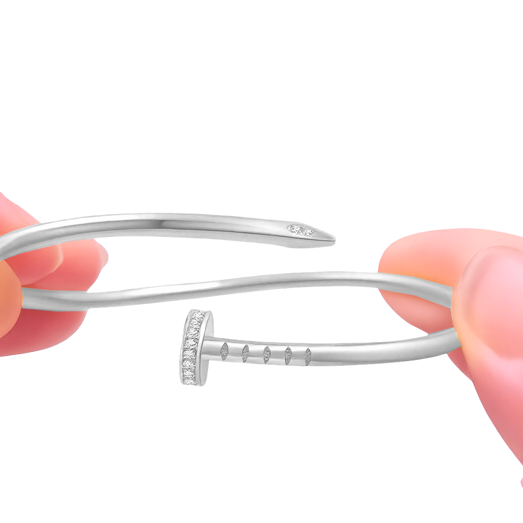 CTSV026 18K Gold slender and flexible Juste un Clou bracelet, small model, diamonds 2.5mm - ccjewelryacc