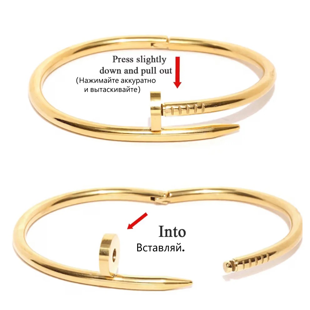 CTSV008 18K Gold Juste un Clou bracelet, classic model, diamonds 3.5mm - ccjewelryacc