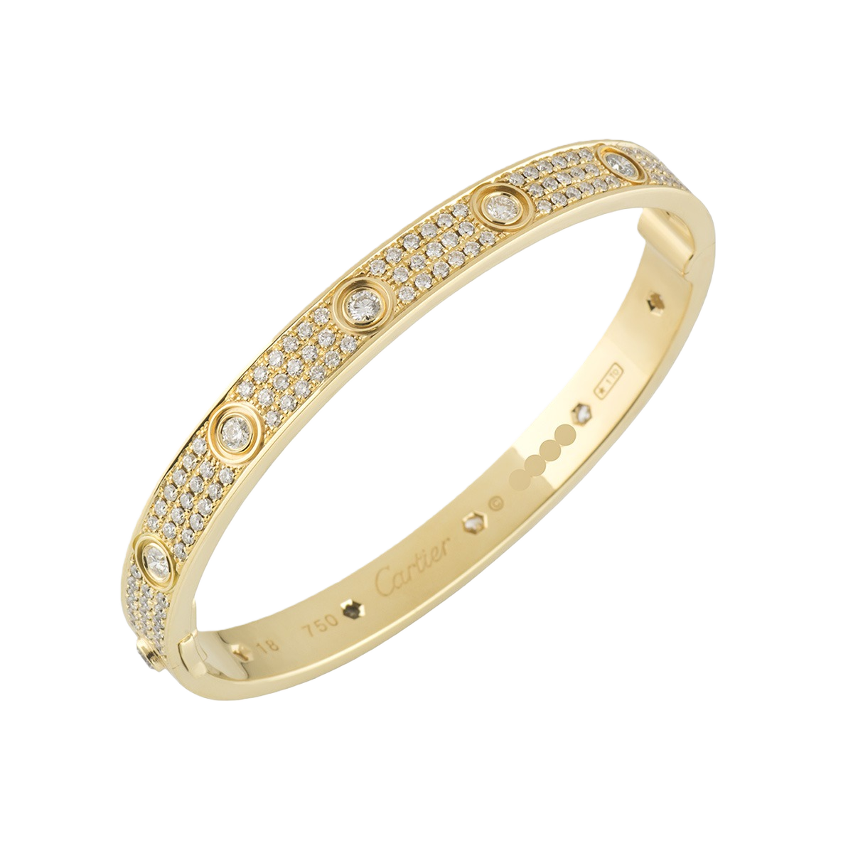 CTSV022 Cartier LOVE bracelet, classic model, paved, 12 diamonds 6.7mm - ccjewelryacc