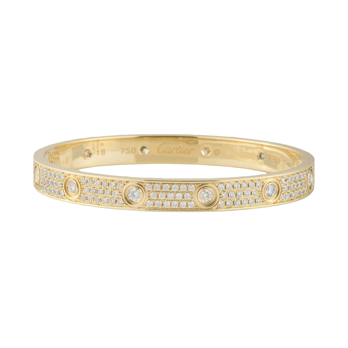 CTSV022 Cartier LOVE bracelet, classic model, paved, 12 diamonds 6.7mm - ccjewelryacc