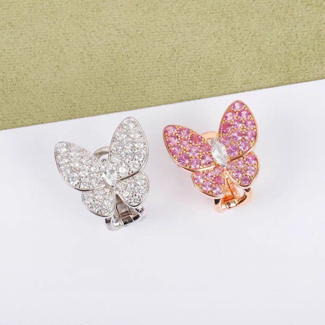 VCE025 Van cleef two butterfly earring Paved clips - ccjewelryacc