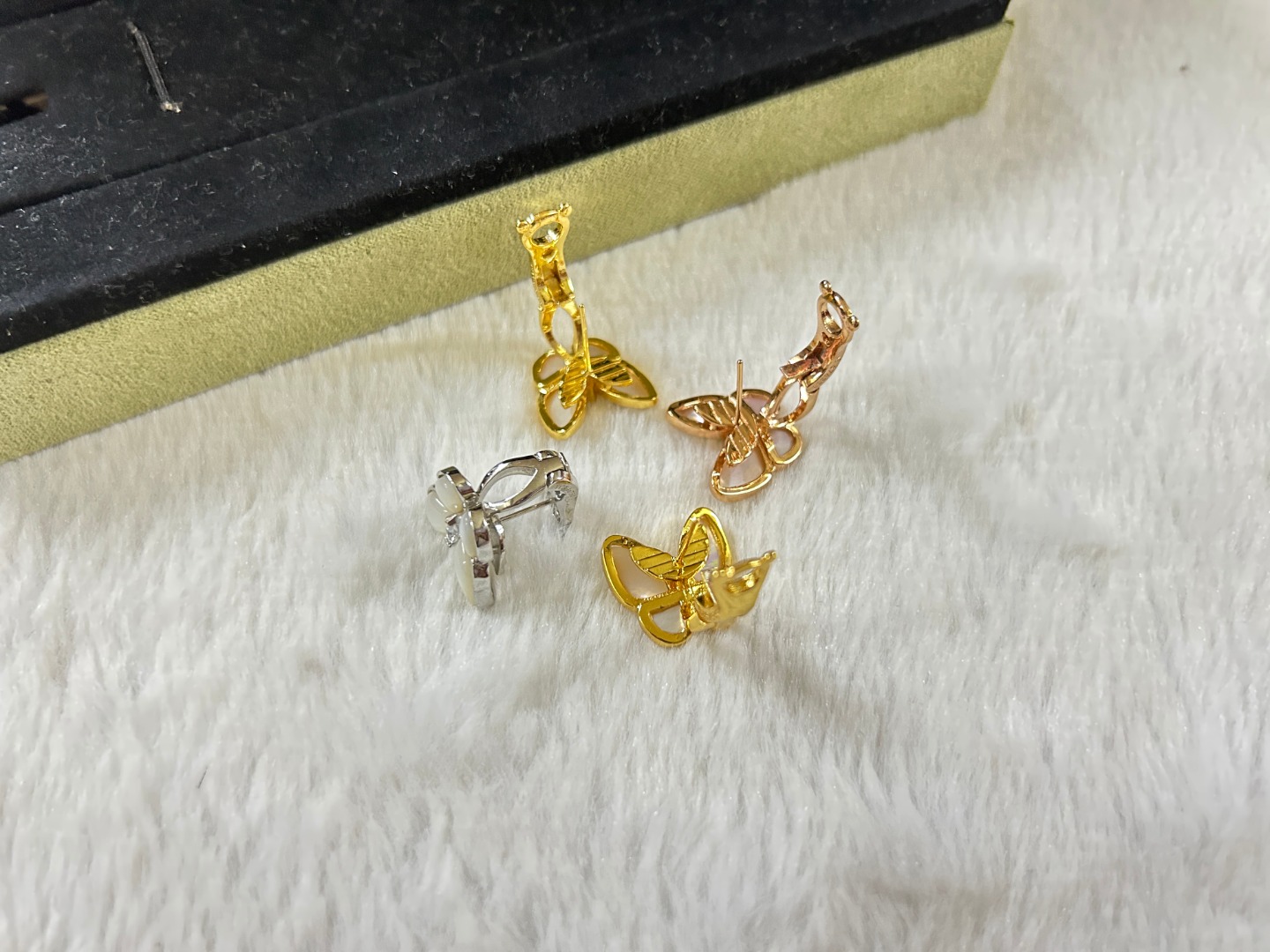 VCE019 Van cleef turquoise two butterfly earring clips - ccjewelryacc