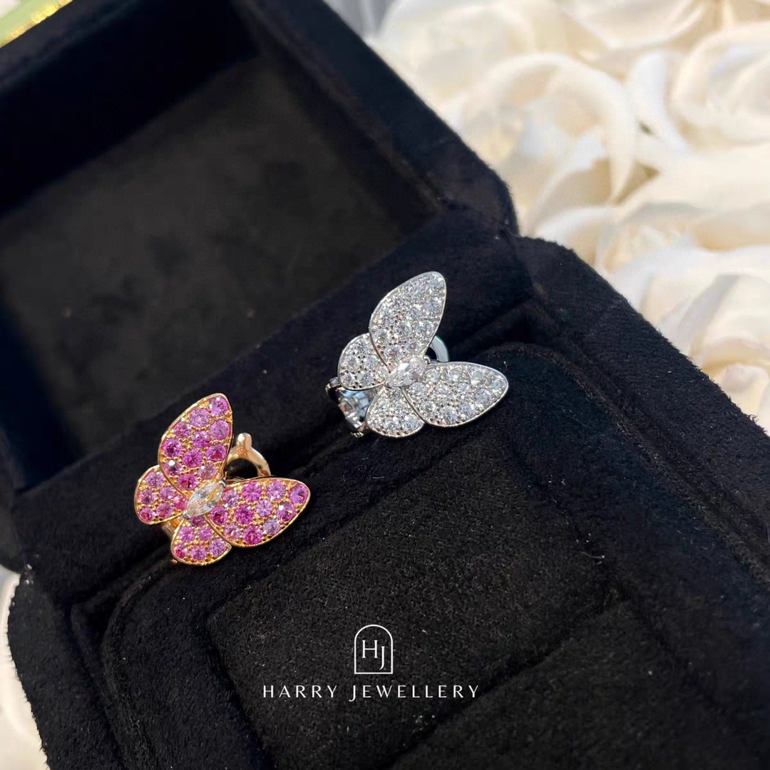 VCE025 Van cleef two butterfly earring Paved clips - ccjewelryacc
