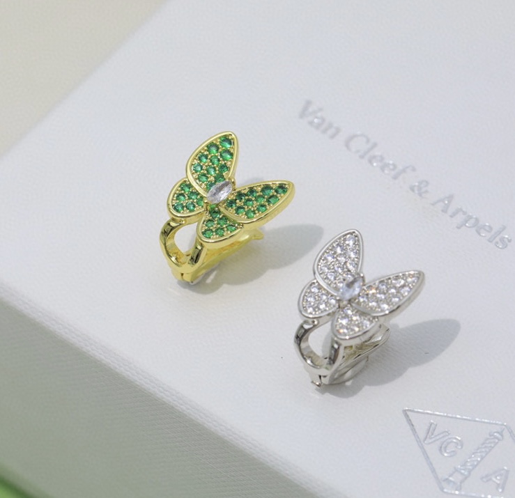 VCE025 Van cleef two butterfly earring Paved clips - ccjewelryacc