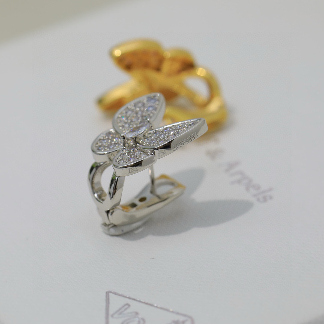 VCE025 Van cleef two butterfly earring Paved clips - ccjewelryacc