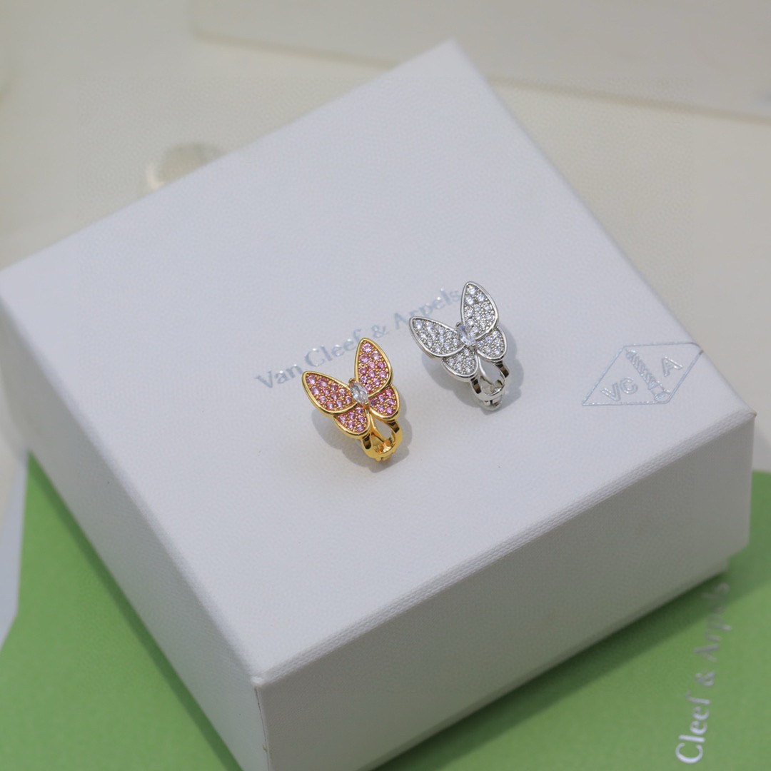 VCE025 Van cleef two butterfly earring Paved clips - ccjewelryacc