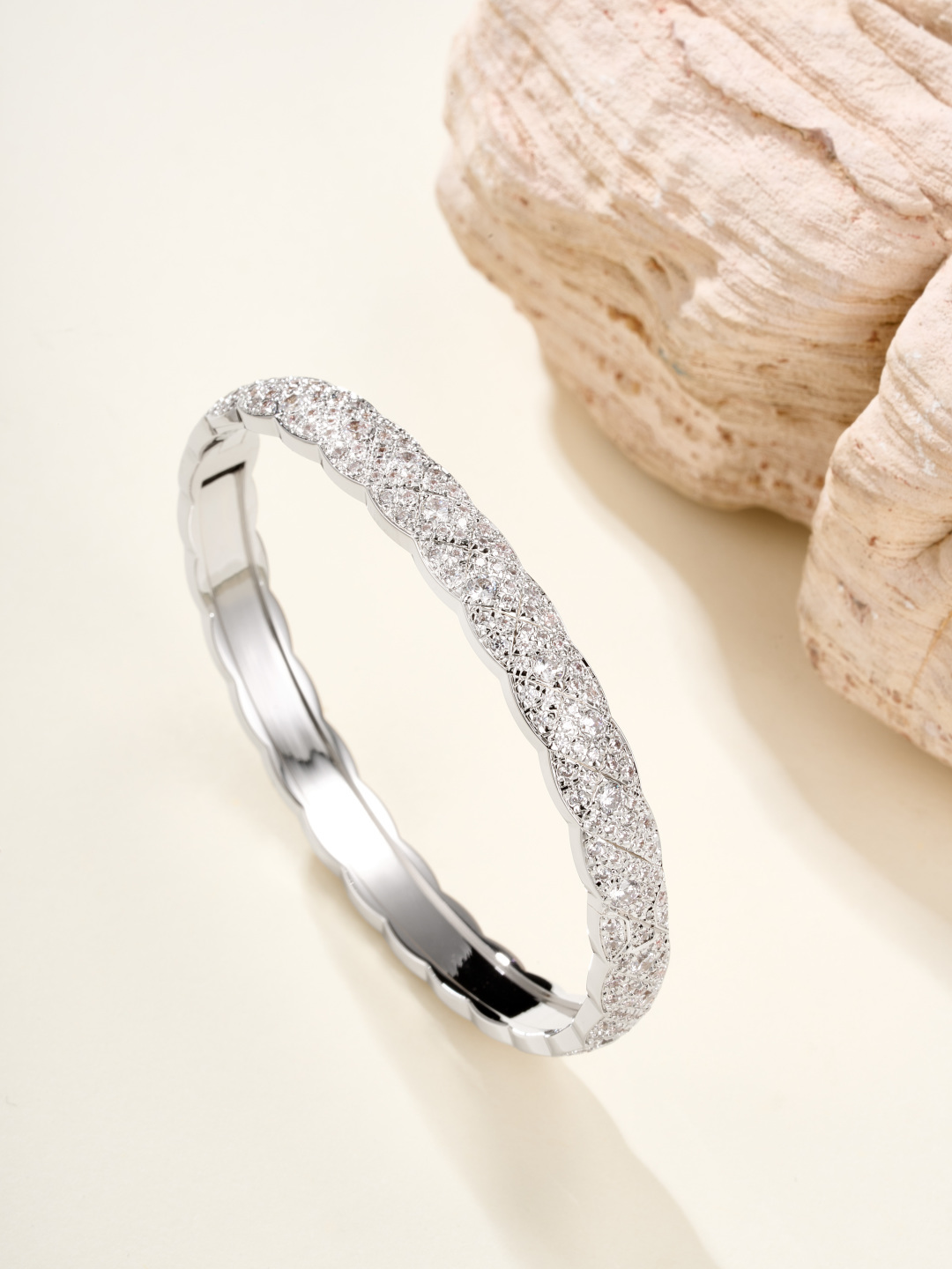 CCSS092 Full diamond S925 Silver COCO Crush Bangle Bracelet CC Bracelet 18k gold - ccjewelryacc