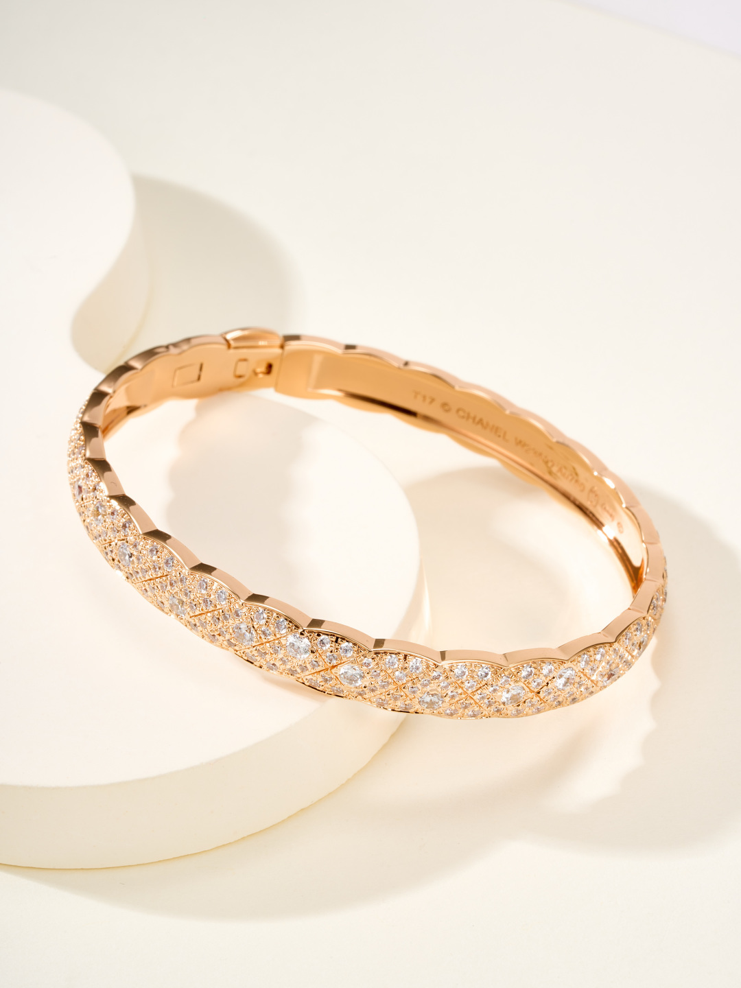 CCSS092 Full diamond S925 Silver COCO Crush Bangle Bracelet CC Bracelet 18k gold - ccjewelryacc