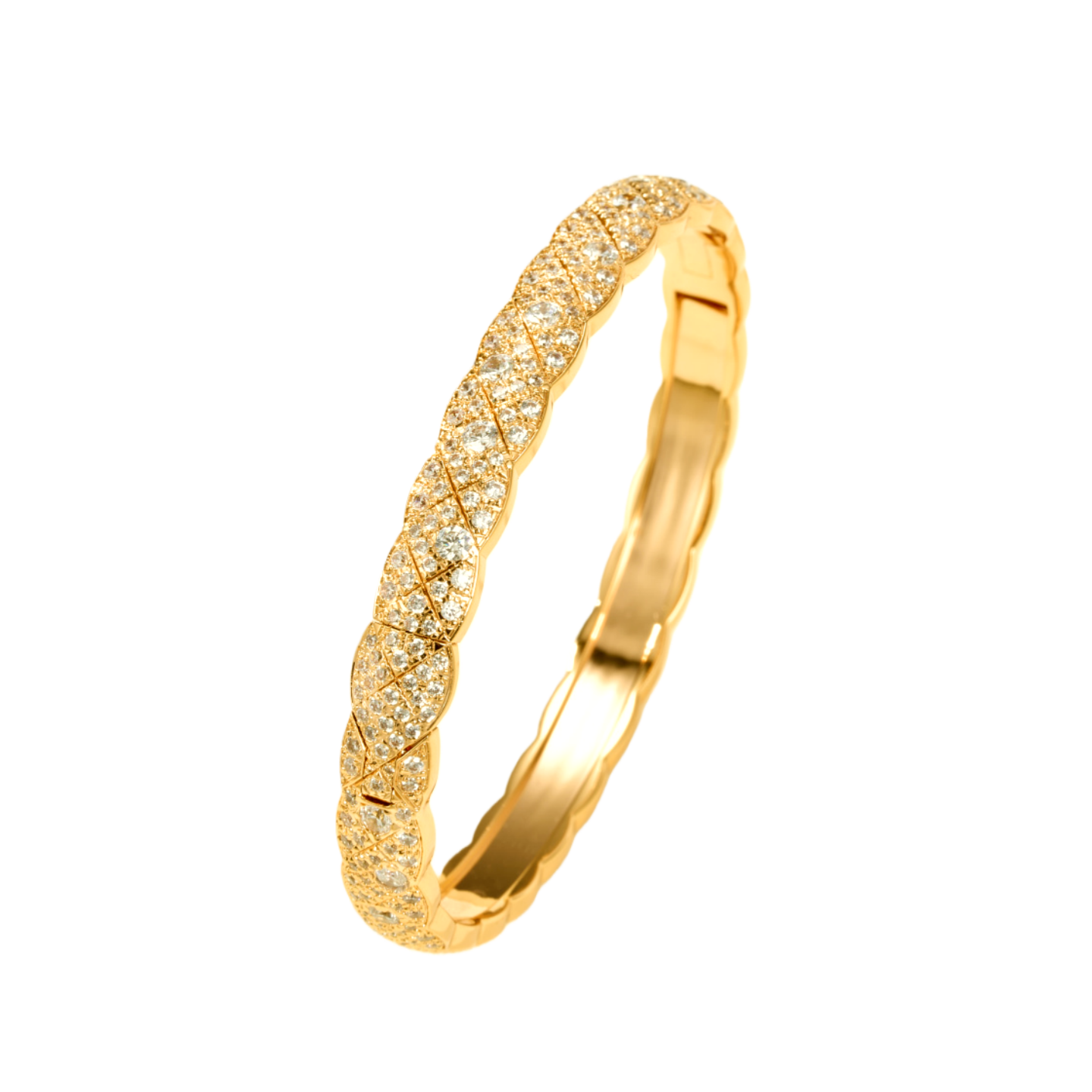 CCSS092 Full diamond S925 Silver COCO Crush Bangle Bracelet CC Bracelet 18k gold - ccjewelryacc