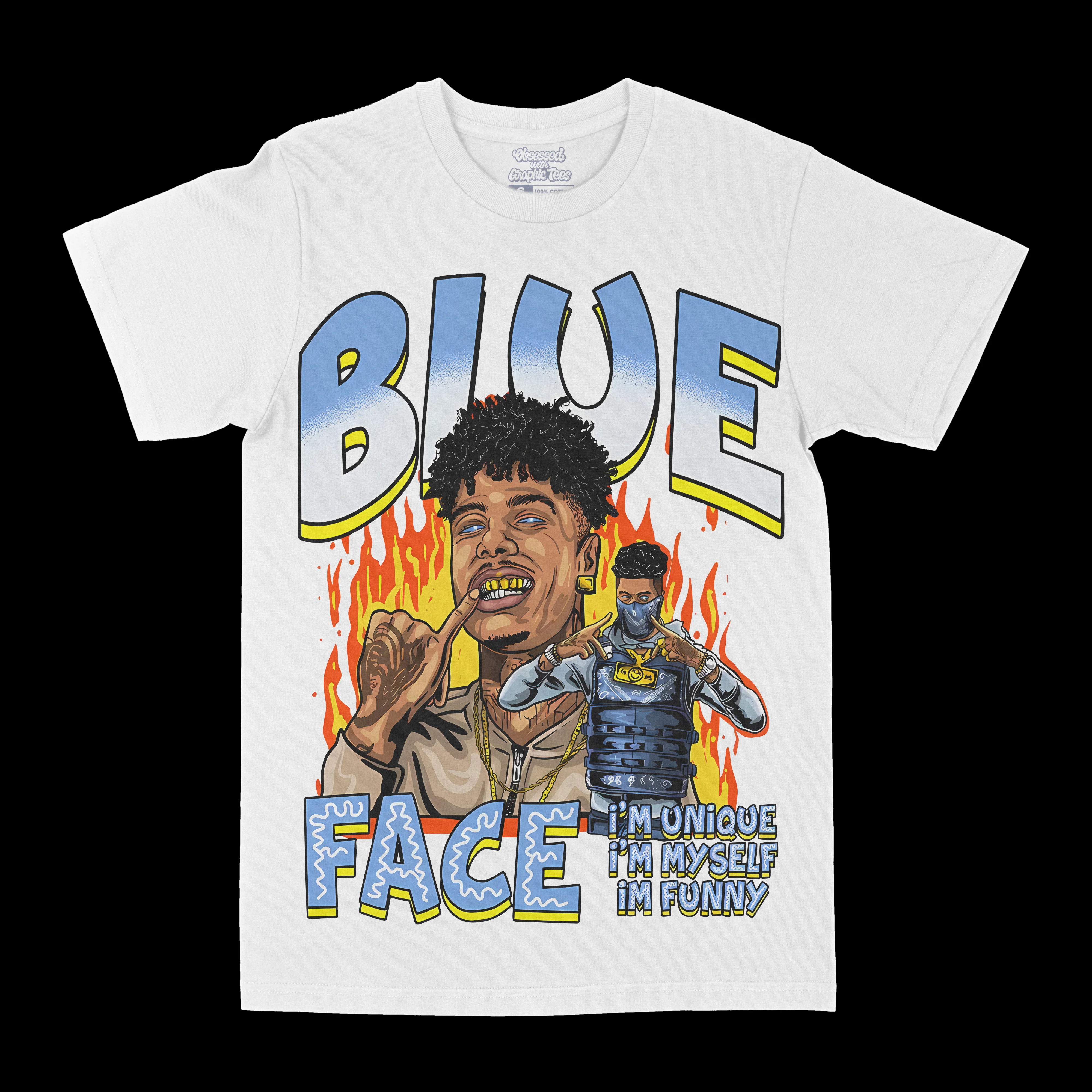 Blue Face Unique Graphic Tee - GraVintage