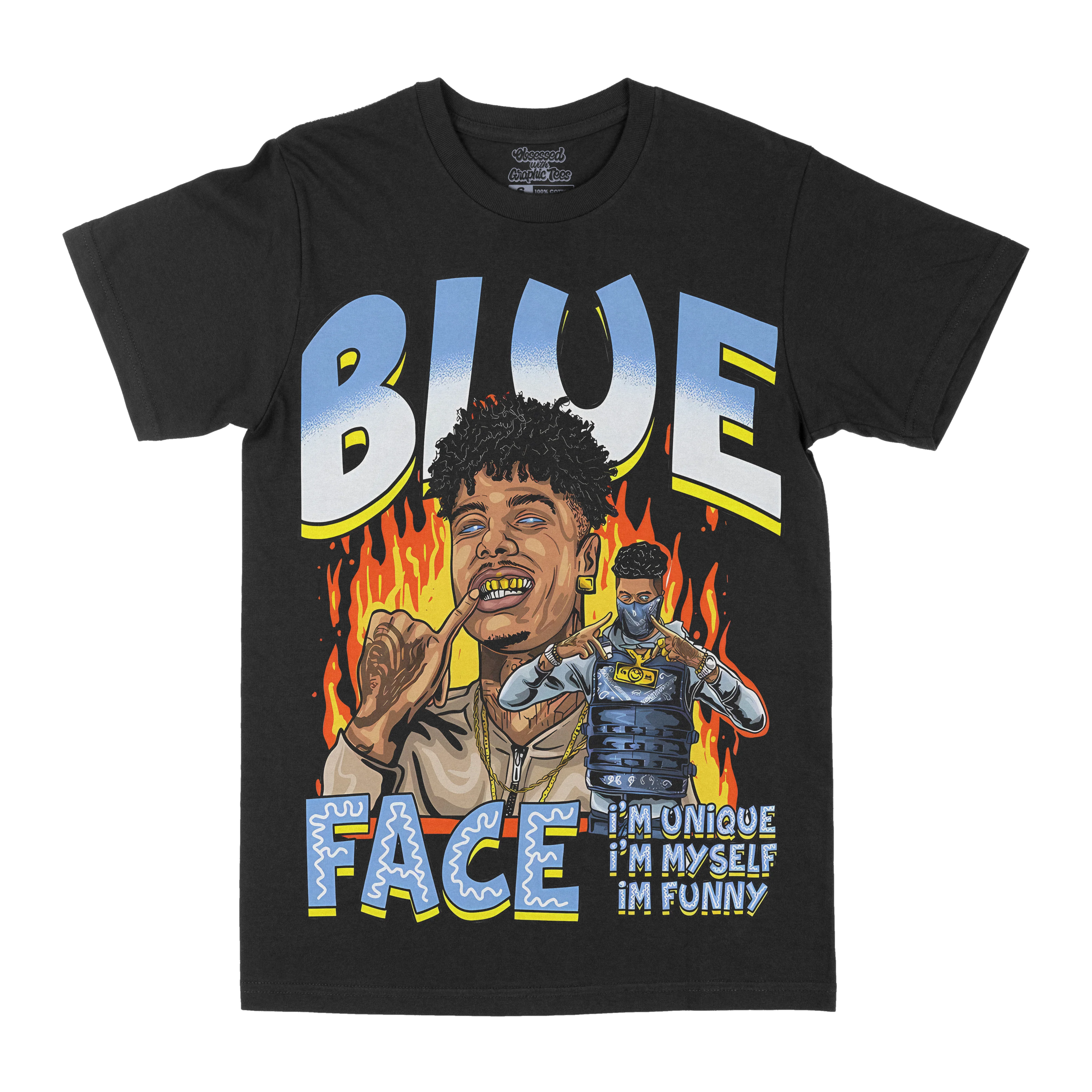 Blue Face Unique Graphic Tee - GraVintage