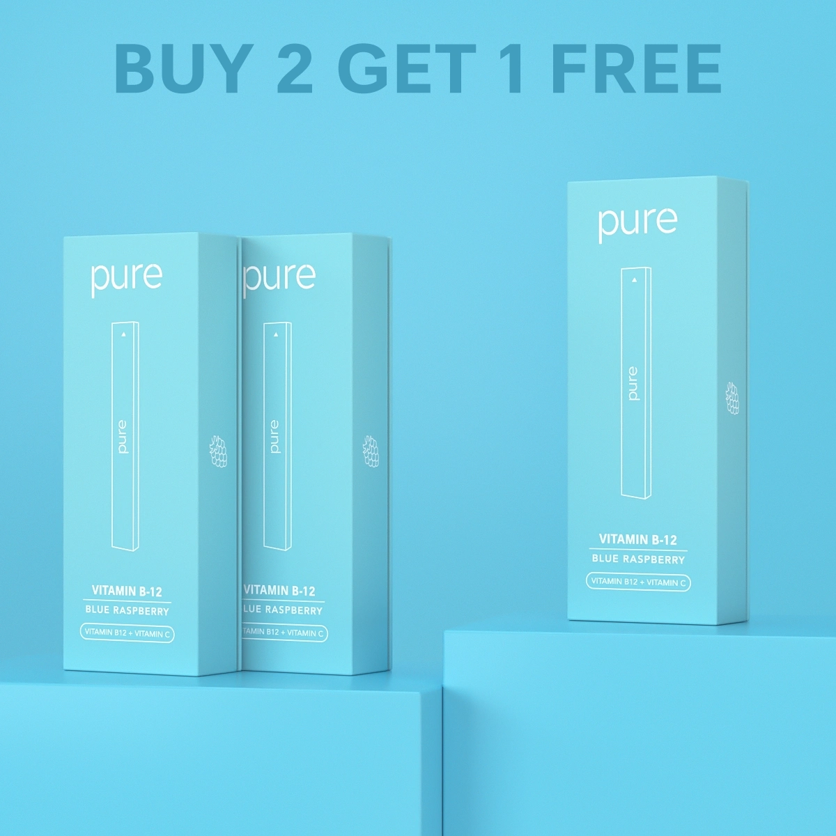 Vitamin B-12 Diffuser - Blue Raspberry - 400 Puffs -Pure Diffuser vape Shop