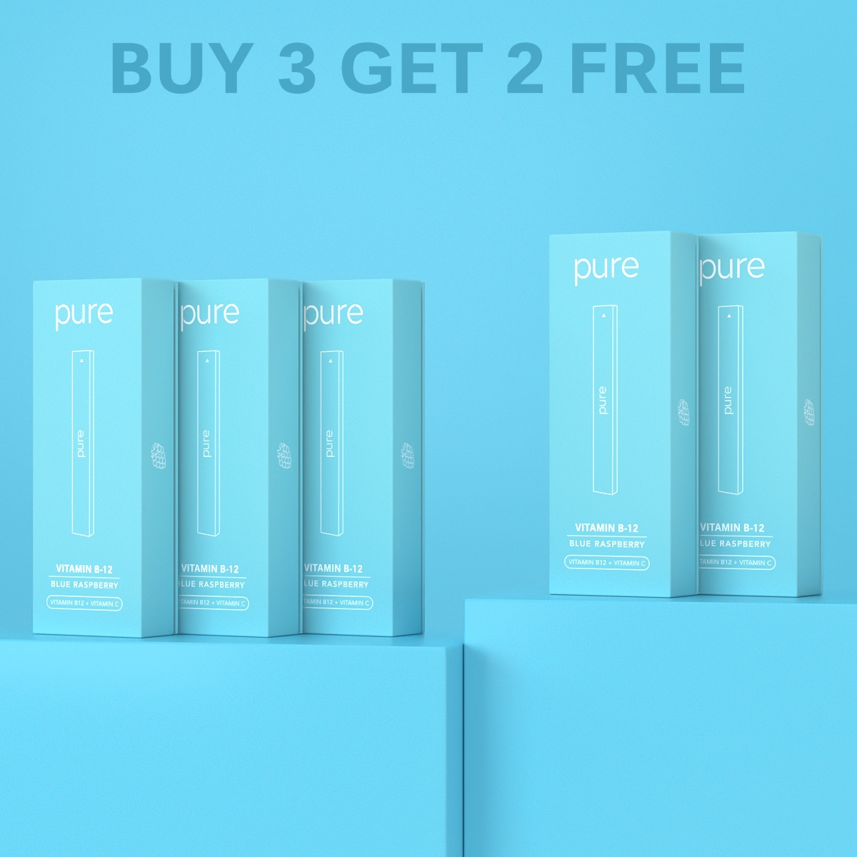 Vitamin B-12 Diffuser - Blue Raspberry - 400 Puffs -Pure Diffuser vape Shop