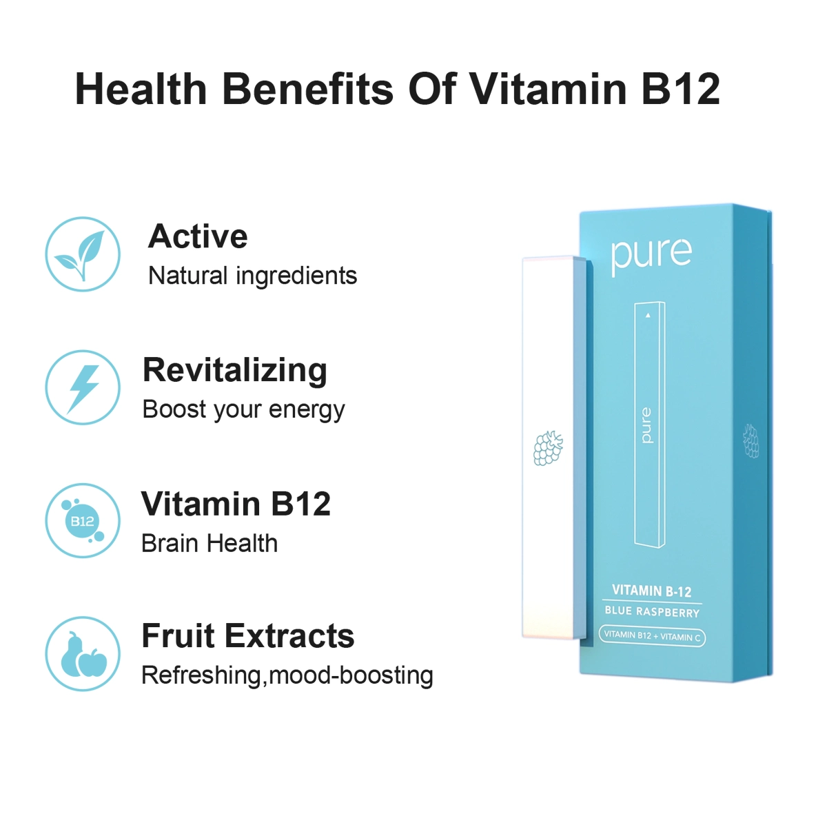 Vitamin B-12 Diffuser - Blue Raspberry - 400 Puffs -Pure Diffuser vape Shop