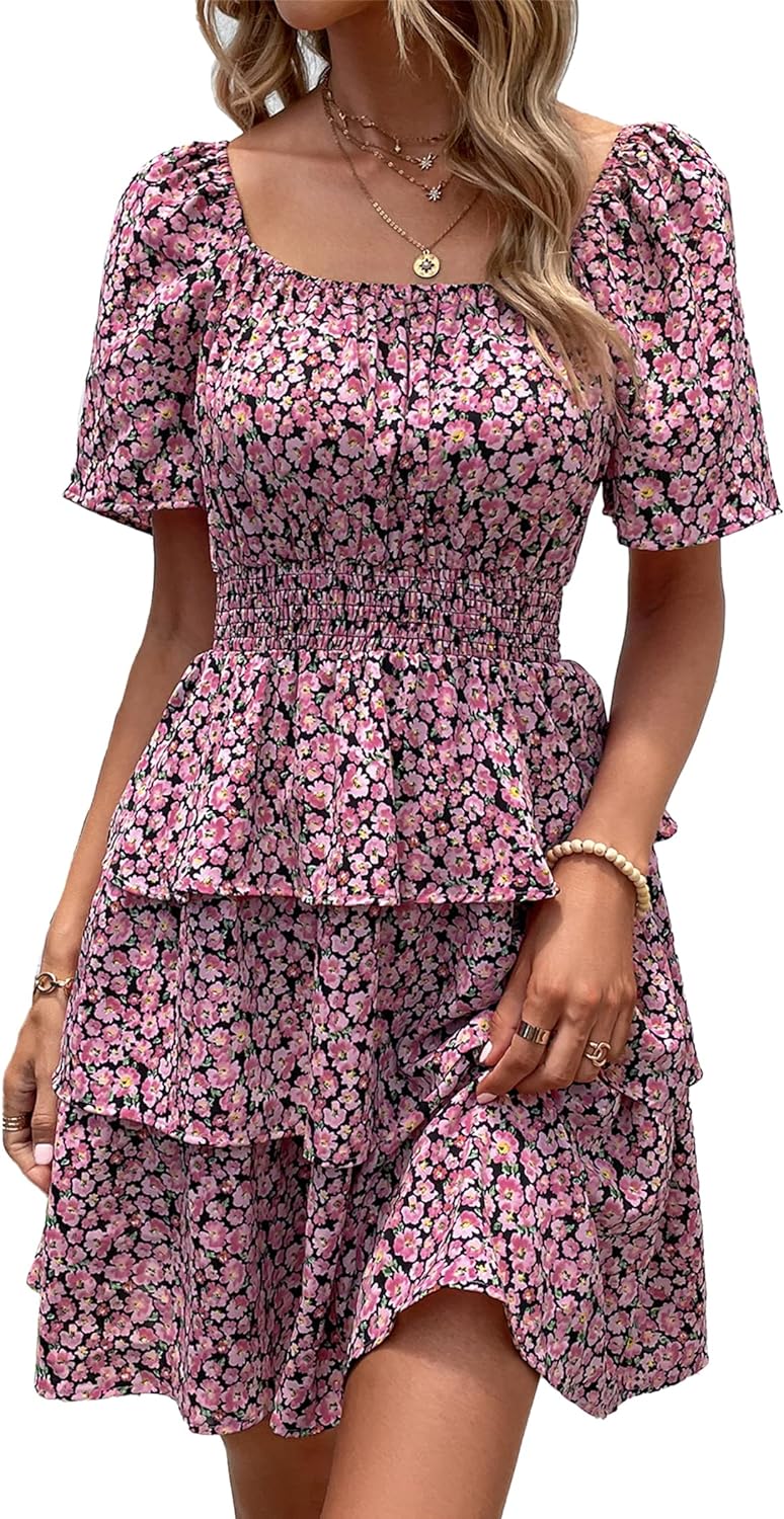 Stylish Printed Summer Short Dress