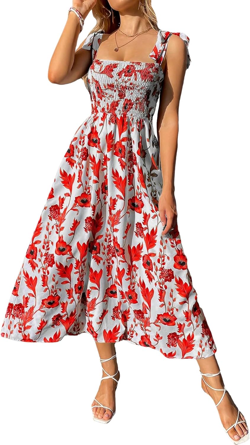 Floral Print Women's Long Dress