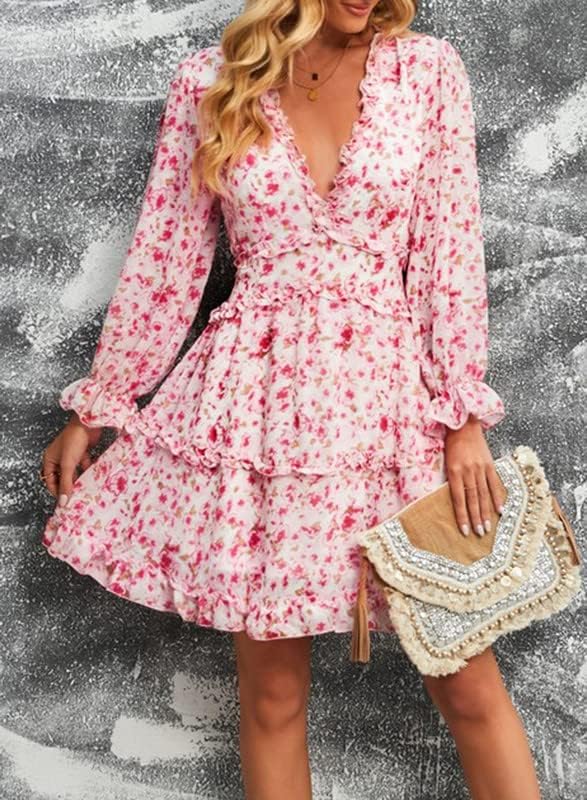 Fancy Floral Print Mini Dress