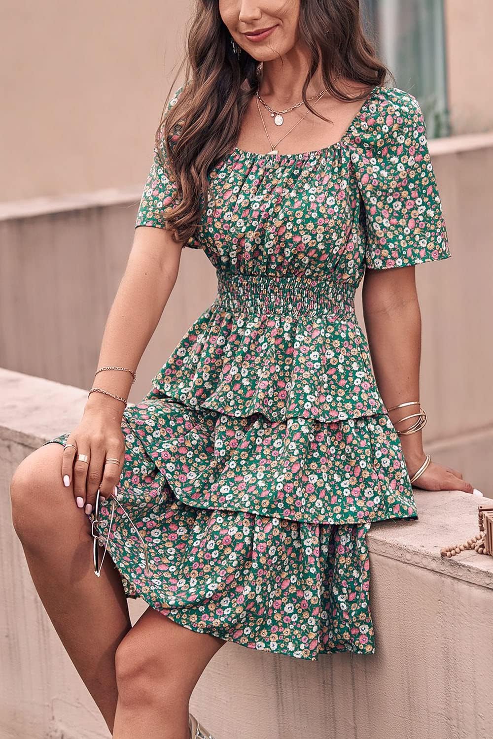 Stylish Printed Summer Short Dress