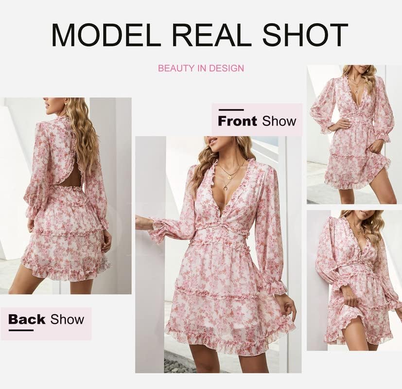 Fancy Floral Print Mini Dress