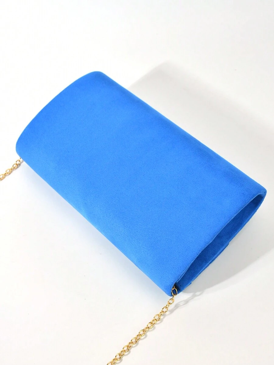 Lady Blue Velvet Clutch Handbag