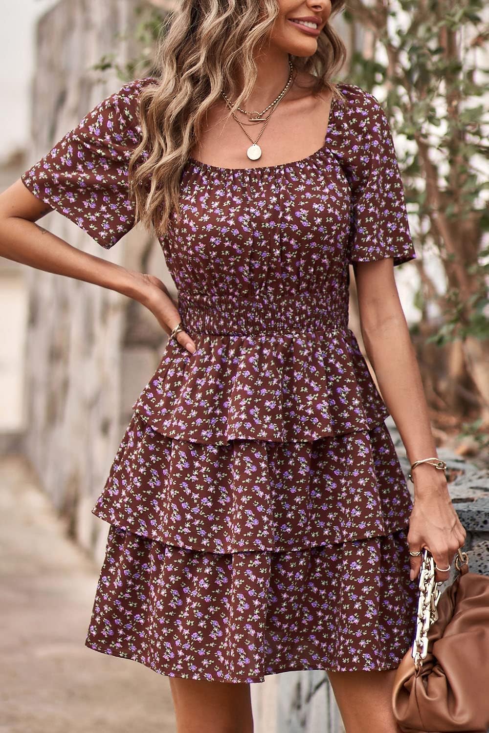 Stylish Printed Summer Short Dress