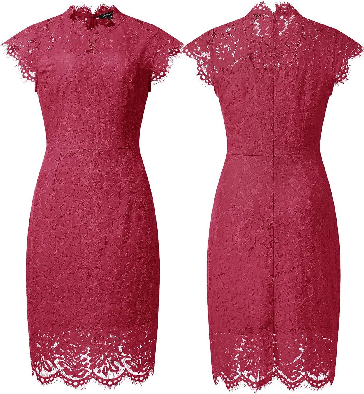 Floral Print Dress with Lace Sleeves for Women