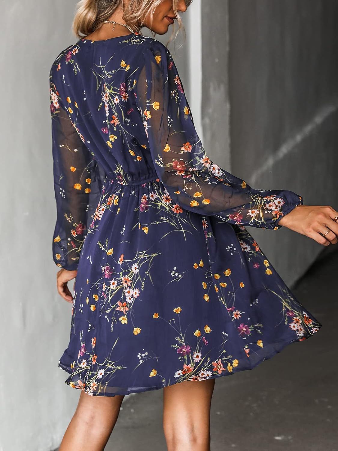 Floral Printed Chiffon Dress