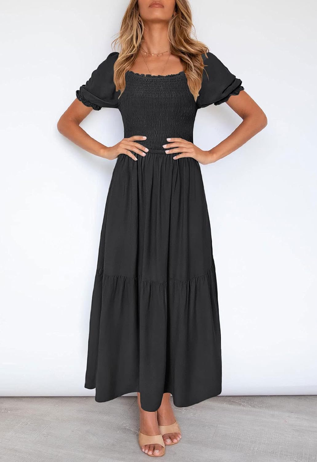 Flowers Print Stylish Dress Long Dress