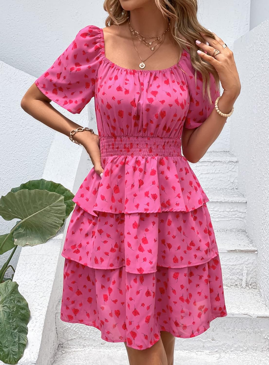 Stylish Printed Summer Short Dress