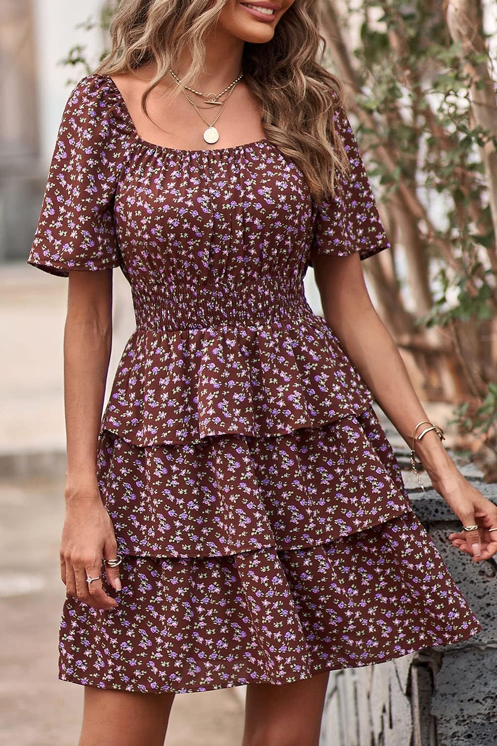 Stylish Printed Summer Short Dress