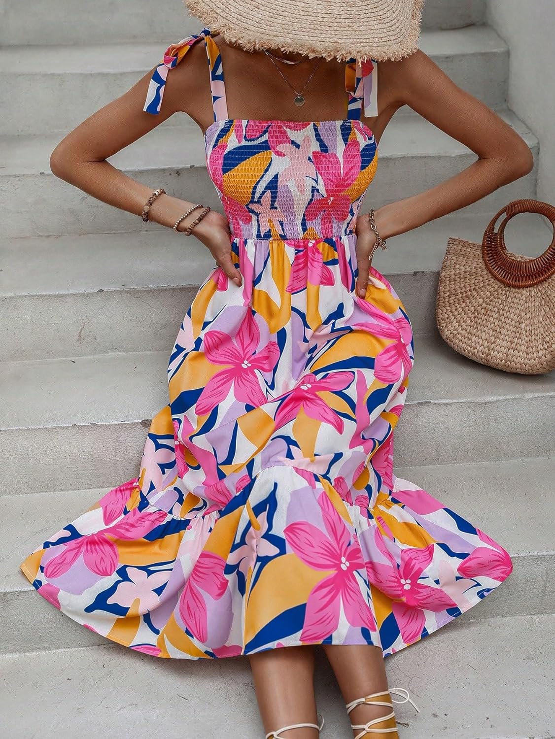 Floral Print Women's Long Dress