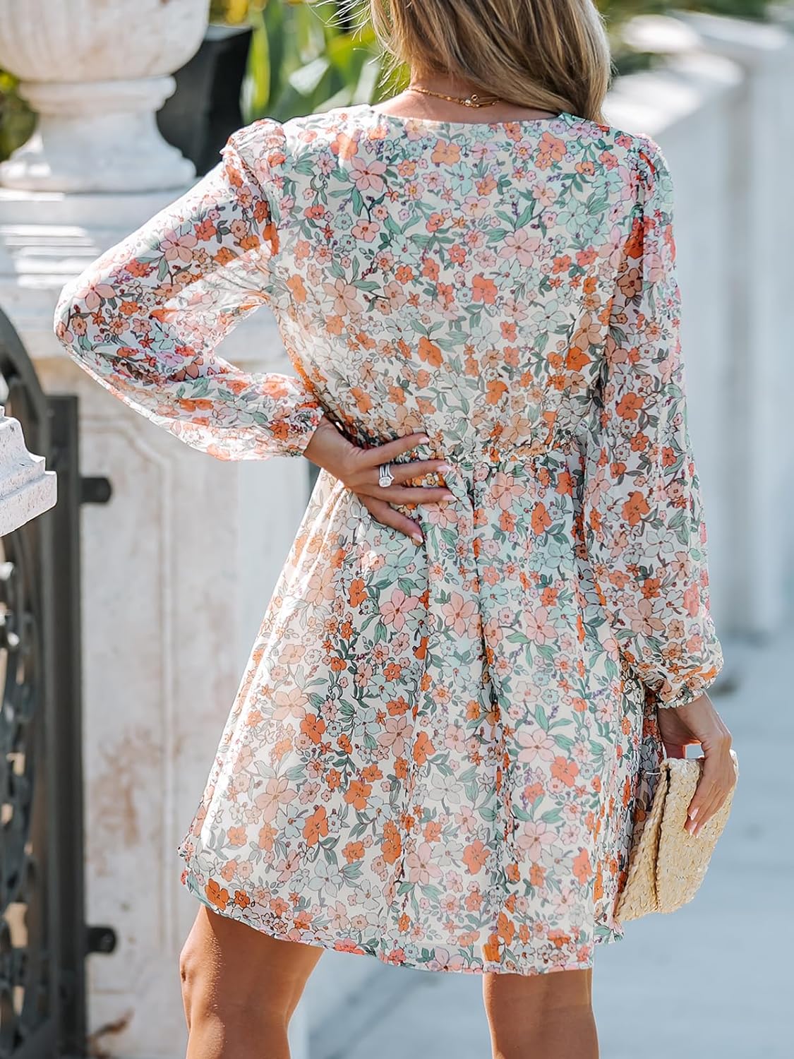 Floral Printed Chiffon Dress