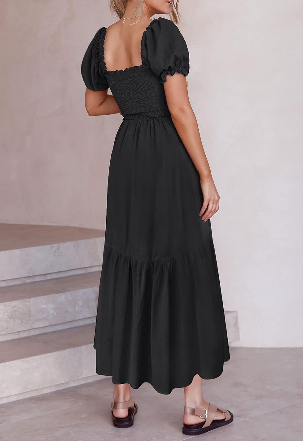 Flowers Print Stylish Dress Long Dress