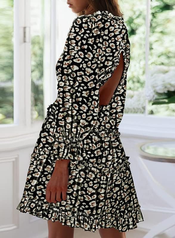 Fancy Floral Print Mini Dress