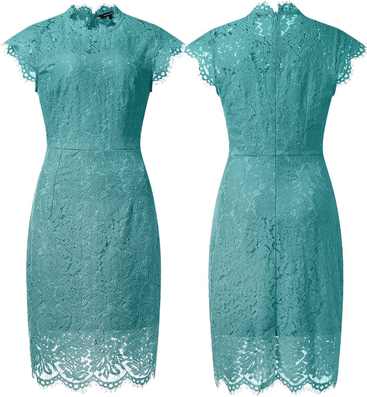 Floral Print Dress with Lace Sleeves for Women