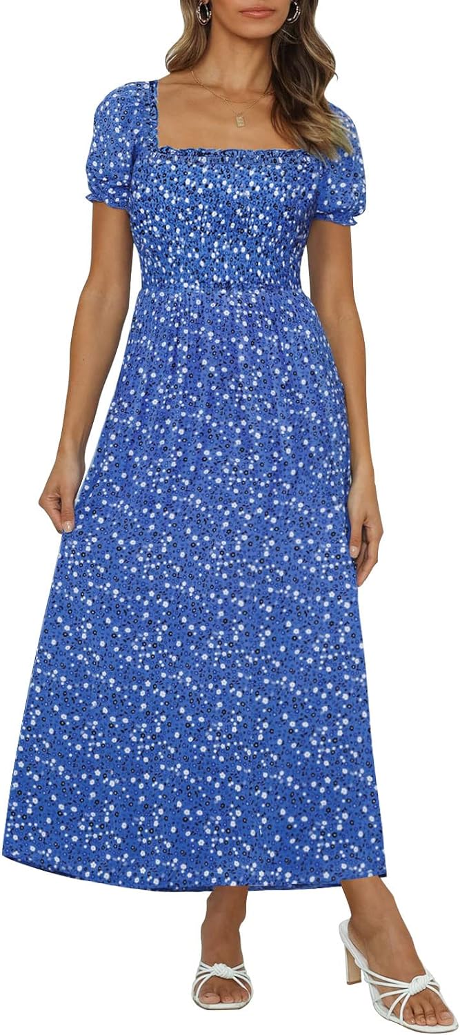 Flowers Print Stylish Dress Long Dress