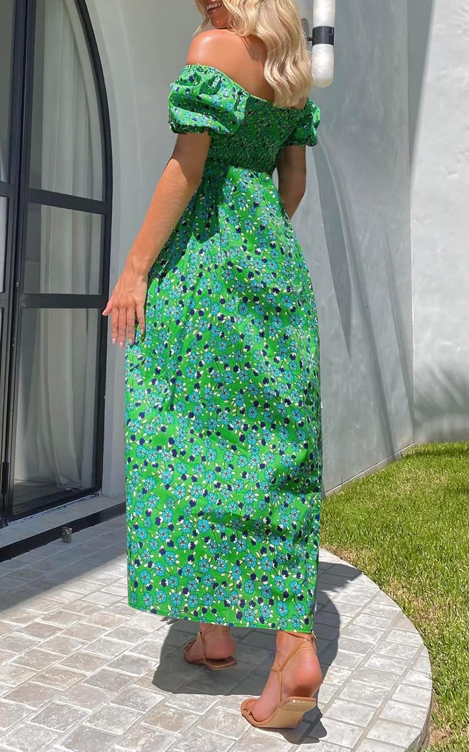 Flowers Print Stylish Dress Long Dress