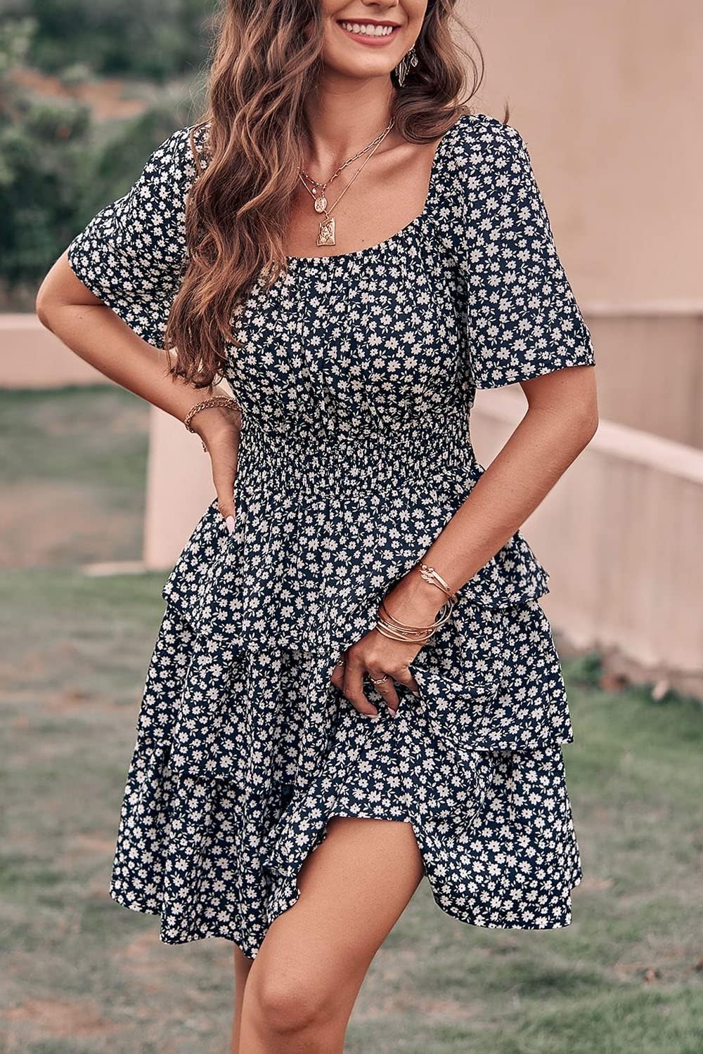 Stylish Printed Summer Short Dress