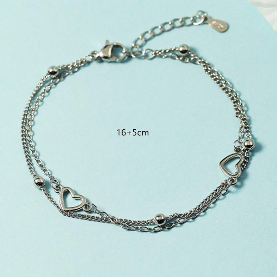 2pcs/set Heart Bracelet