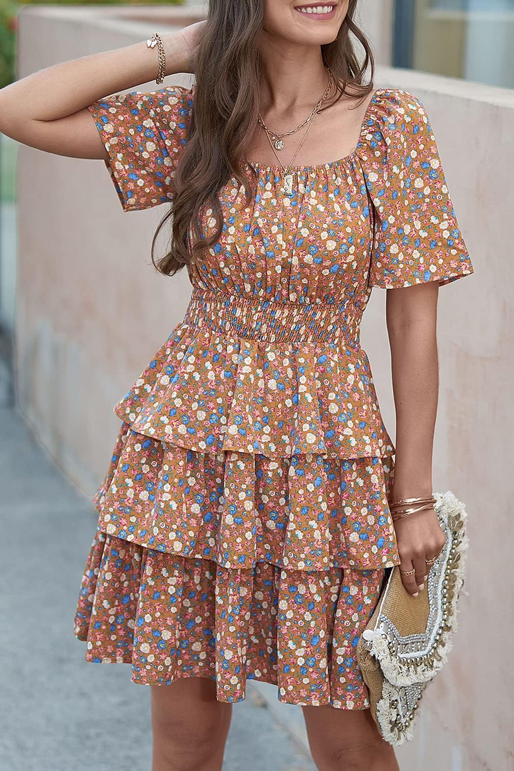 Stylish Printed Summer Short Dress