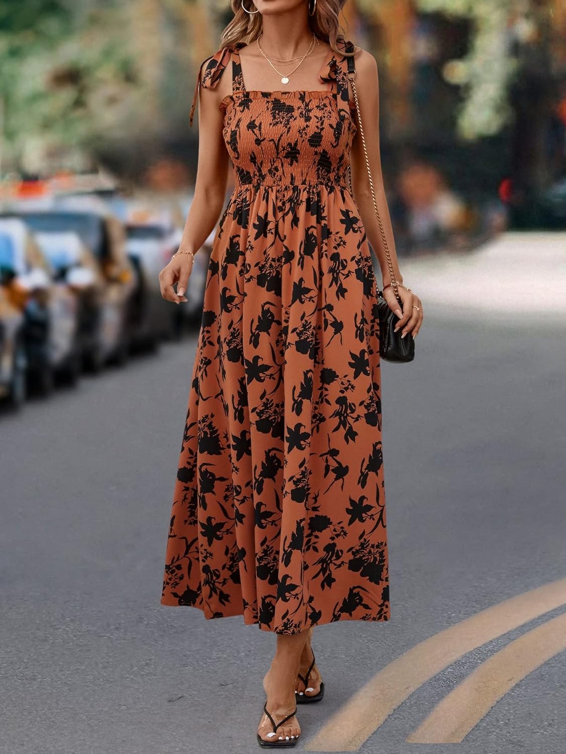 Floral Print Women's Long Dress