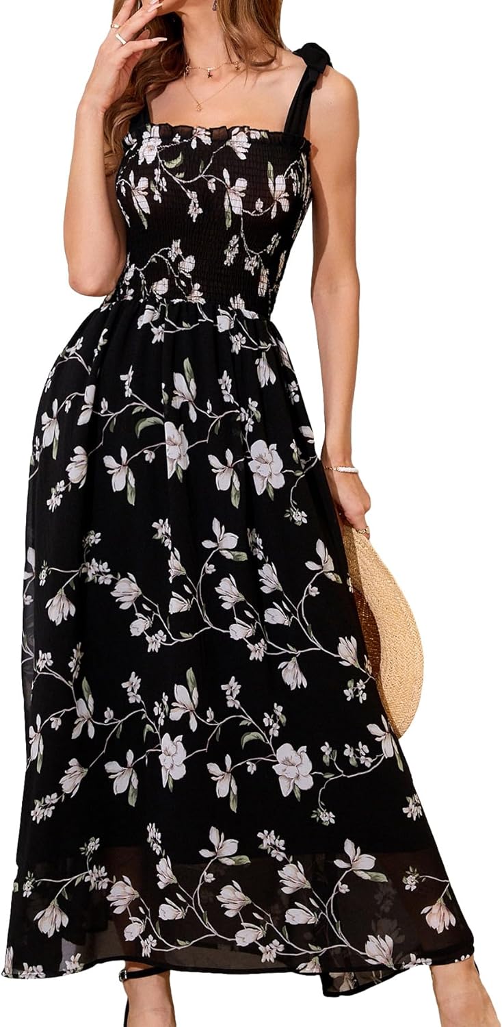 Floral Print Women's Long Dress