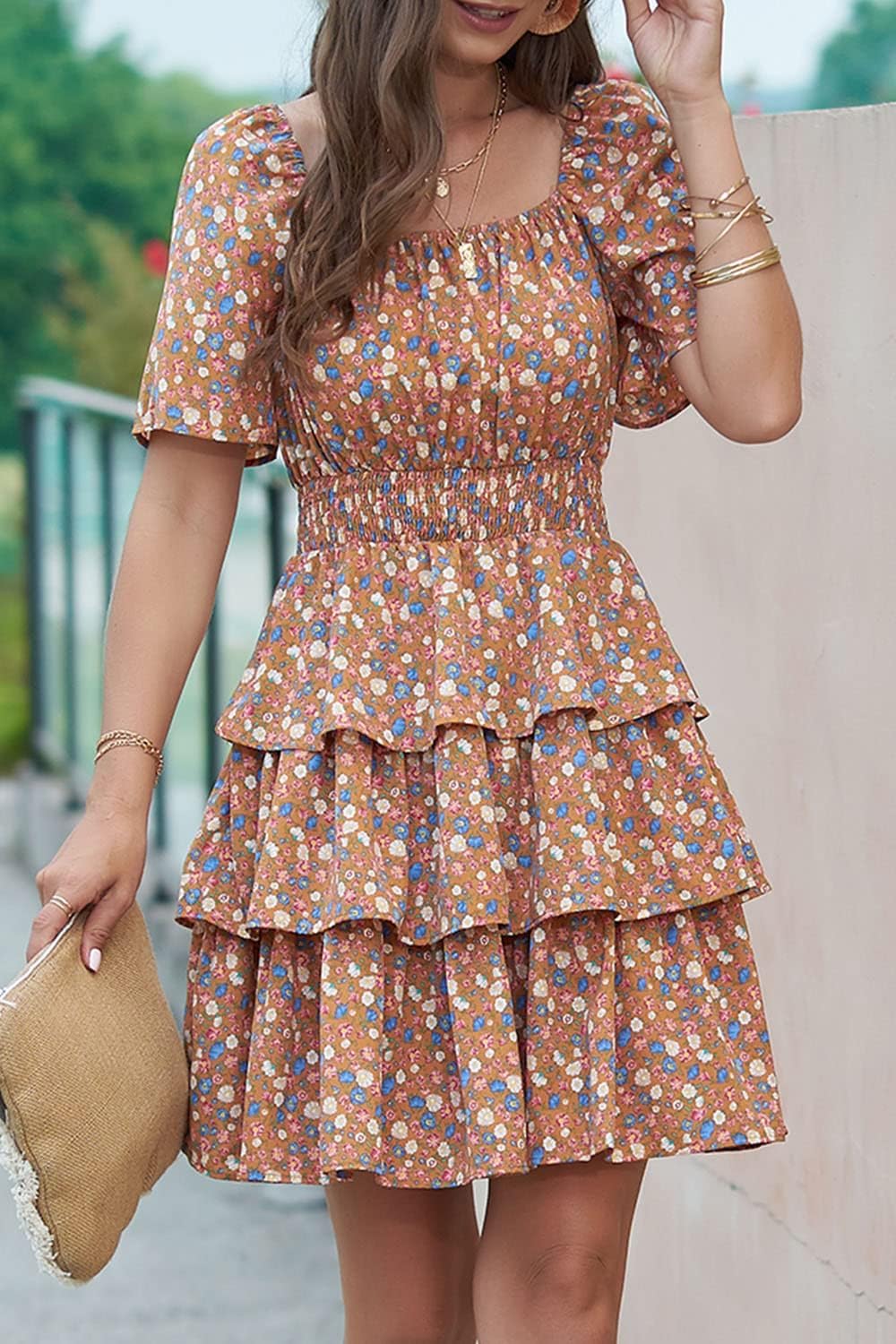 Stylish Printed Summer Short Dress