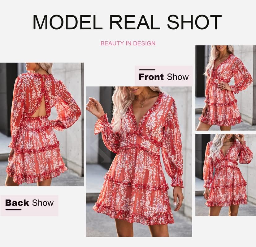 Fancy Floral Print Mini Dress