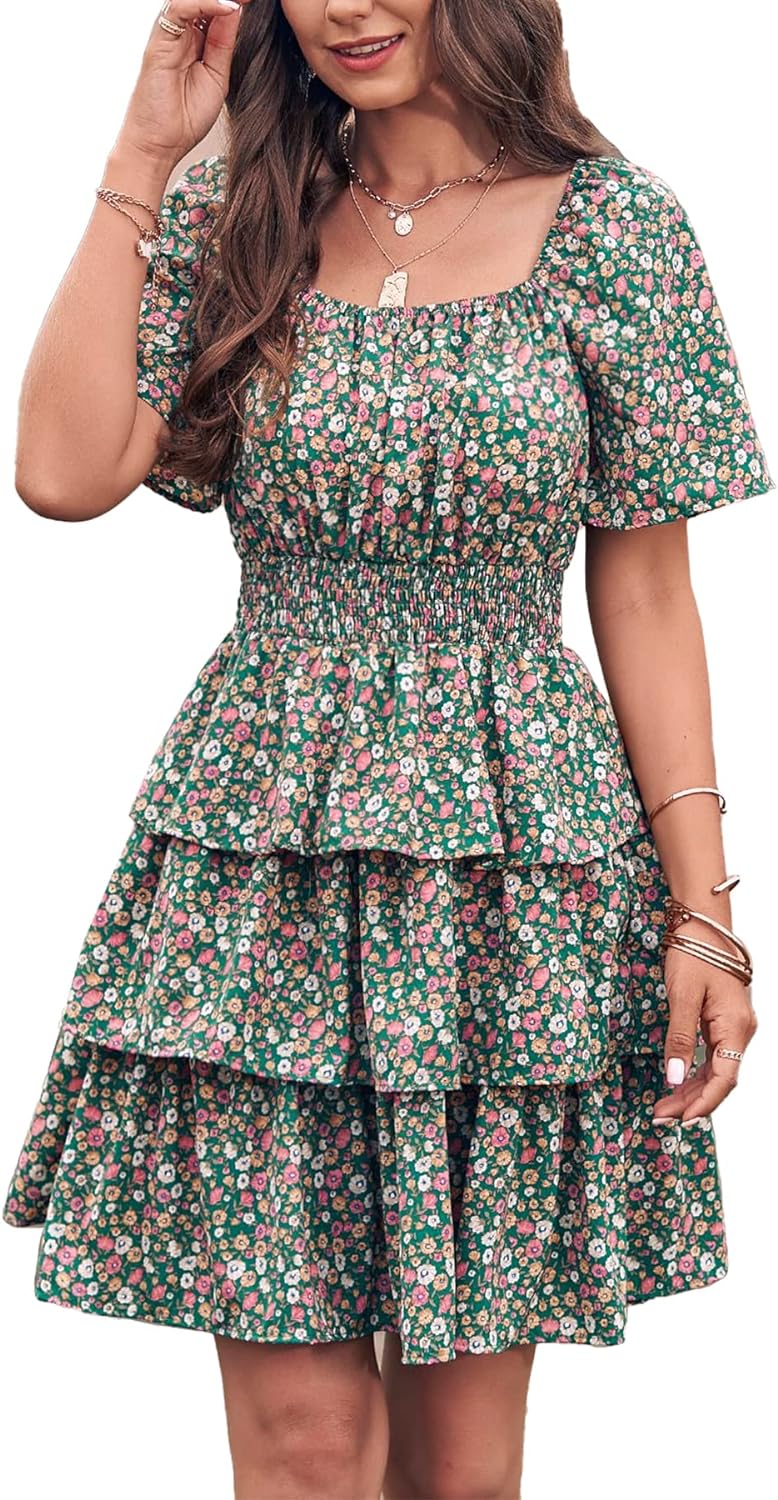 Stylish Printed Summer Short Dress