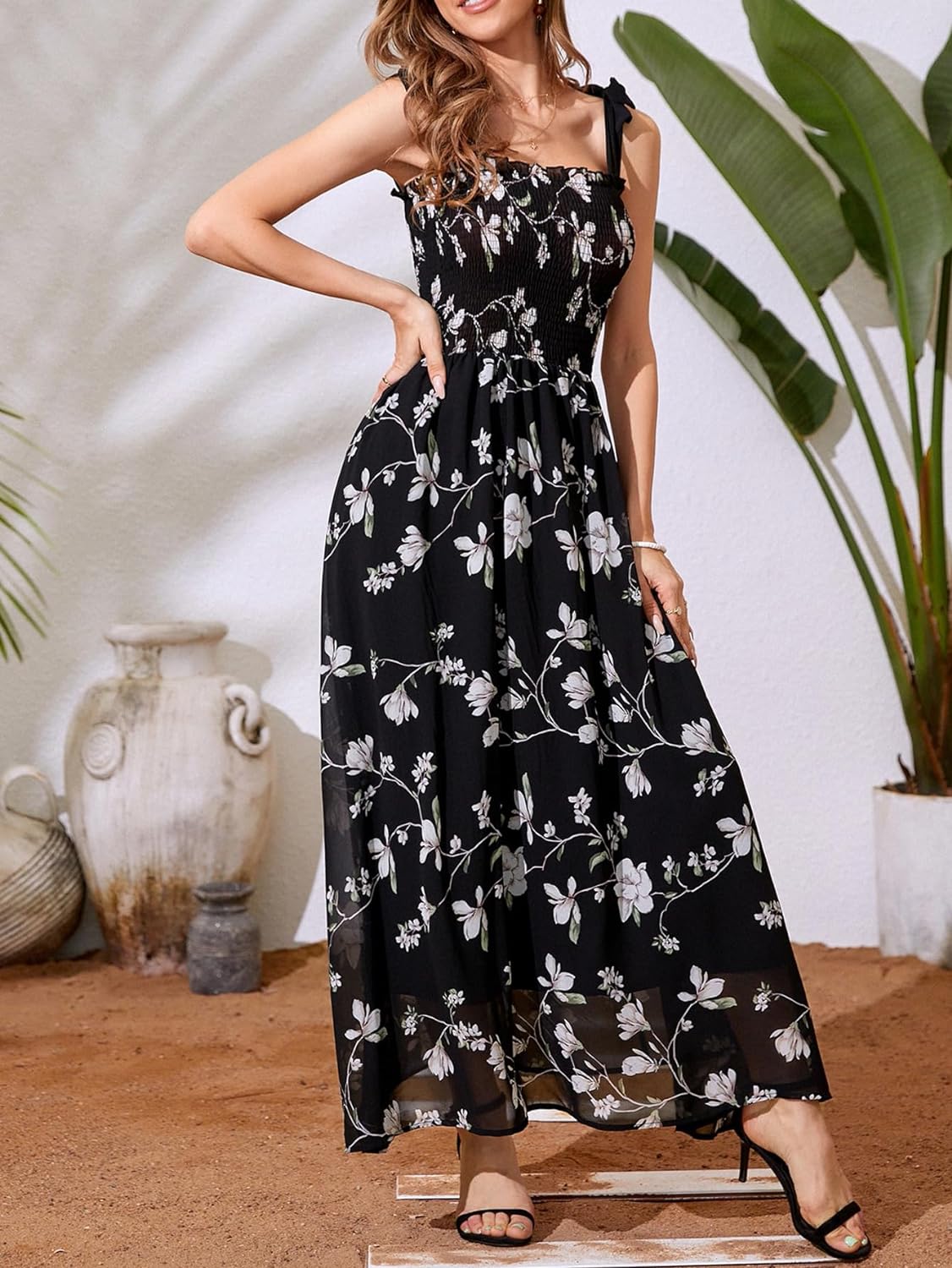 Floral Print Women's Long Dress